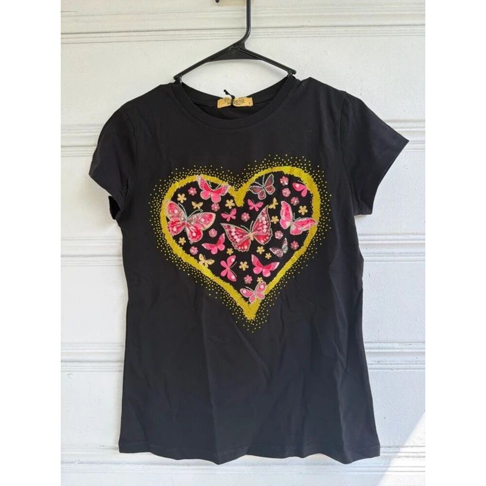Vinizbena Women’s Embellished Graphic Top – Size Small